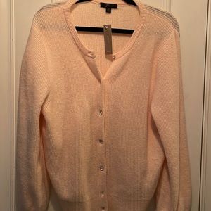 Baby Pink J Crew Cardigan With Jewel Detail